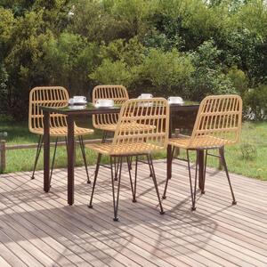 VidaXL 5 részes polyrattan kerti étkezőgarnitúra