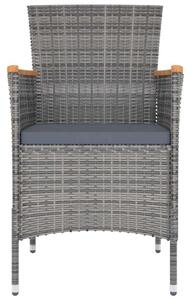 VidaXL Polyrattan Kültéri Étkezőgarnitúra - 5 részes - Szürke