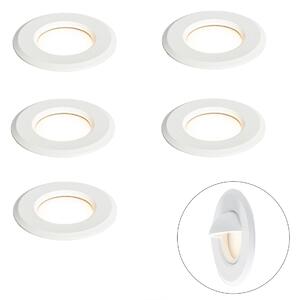 5 darabos modern, süllyesztett spotlámpa szett fehér színben, LED-del, IP67 - Linsey