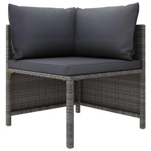 Polyrattan Kerti Ülőgarnitúra - 6 részes - Szürke