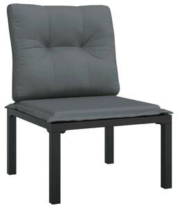 VidaXL Polyrattan Kerti Ülőgarnitúra - 4 részes, Fekete-Szürke