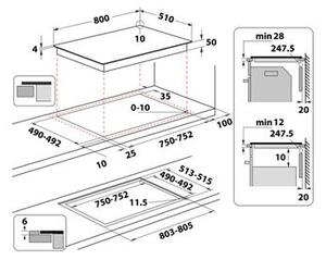 Whirlpool Főzőlap beépíthető indukciós WTX8015DCF