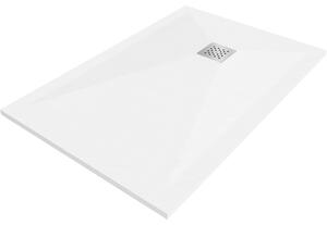 Mexen Stone+ téglalap alakú kompozit zuhanytálca 80 x 70 cm, fehér - 44107080