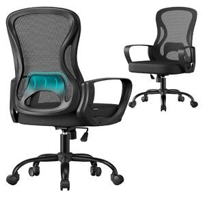 SONGMICS ergonomikus irodai szék hálós háttámlával ágyéktámasszal fekete