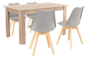 Leziter Zara 4+1 étkező garnitúra szürke-sonoma tölgy
