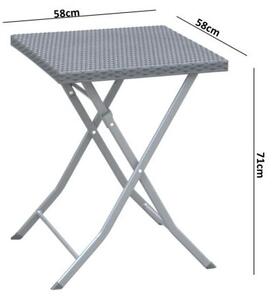 GardenLine Összecsukható kerti bútor szett - Asztal + 2 szék - Antracit