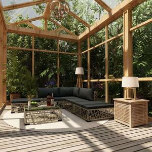 Polyrattan Kerti Bútorszett - 6 részes - Szürke