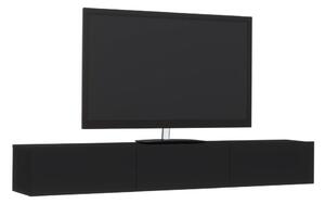 Elba TV-szekrény, Fekete, 180 x 30 x 25 cm