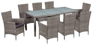 VidaXL Kültéri Polyrattan Étkezőgarnitúra - 9 személyes