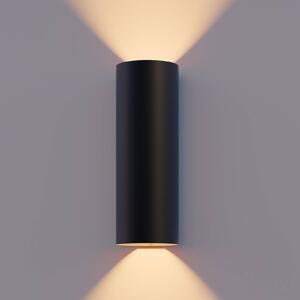 Calex LED kültéri fali lámpa kerek, fel/le, magasság 23 cm, fekete