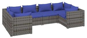 Polyrattan Kerti Ülőgarnitúra - 6 részes - Szürke