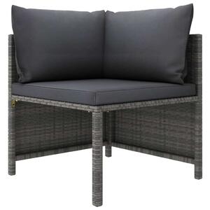 Polyrattan Kerti Ülőgarnitúra - 6 részes - Szürke