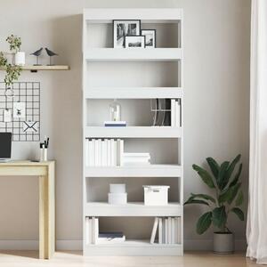 VidaXL Könyvszekrény polcokkal Fehér 80 x 30 x 198 cm Faanyag