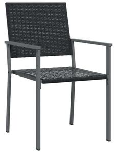 VidaXL - 7 részes Kerti Étkezőgarnitúra - Polyrattan - Fekete