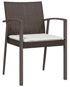VidaXL 5-részes polyrattan és acél kerti étkezőgarnitúra párnával