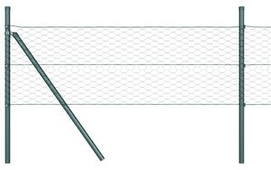 VidaXL Hatszögletű kerítés talajrögzítő 100 x 0,8 m PVC-bevonatos acél