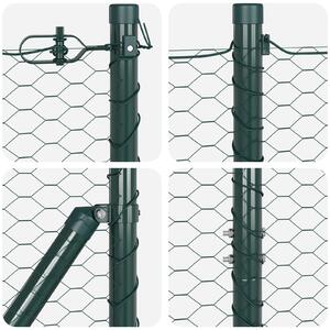 VidaXL Hatszögletű kerítés talajrögzítő 50 x 1,5 m PVC-bevonatos acél