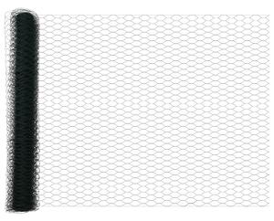 VidaXL Hatszögletű kerítés talajrögzítő 50 x 1,2 m PVC-bevonatos acél