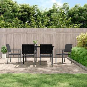 VidaXL 7-részes polyrattan és acél kerti étkezőgarnitúra