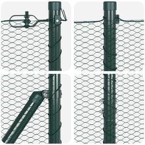 VidaXL Hatszögletű kerítés talajrögzítő 50 x 1,5 m PVC-bevonatos acél