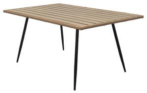 Kerti asztal 160x95x74 cm., fém műrattan, polywood asztallap
