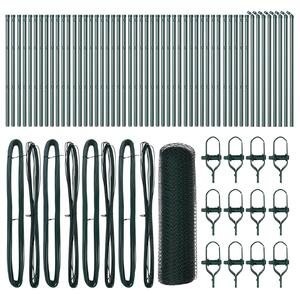 VidaXL Hatszögletű kerítés talajrögzítő 100 x 0,8 m PVC-bevonatos acél