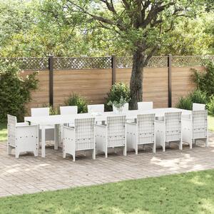 VidaXL Kerti Asztal Fehér 400x100x73 cm Poli Rattan