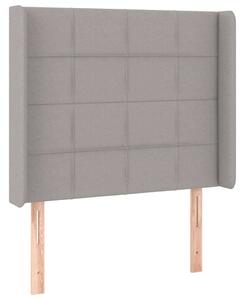 Világosszürke szövet led-es fejtámla 103x16x118/128 cm