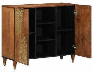 VidaXL Oldalszekrény 90x33x75 cm Tömör Mangófából