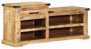 VidaXL Cipőpad 110x35x50 cm Tömör durva fa mangó