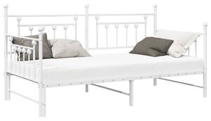 VidaXL Napágy Kerettel és Ágytartóval 90x190 cm, Acél, Fehér