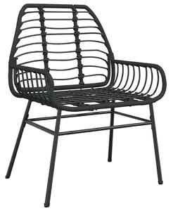 7 részes fekete polyrattan üveg kerti étkezőgarnitúra