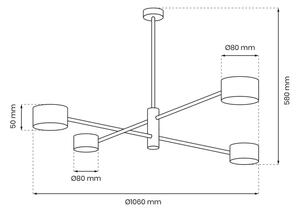 Modern minimalista mennyezeti lámpa Cross Black 4xG53 (MLP8922)