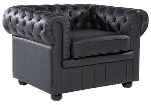 Fotel CHESTERFIELD Bőr Fekete