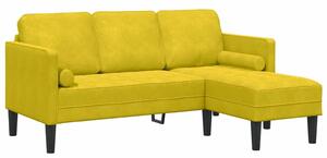 VidaXL Kanapé Szett Sárga 173 x 131 x 67 cm Bársony