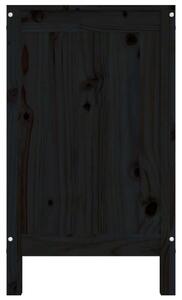 VidaXL fekete tömör fenyőfa szennyestartó láda 88,5 x 44 x 76 cm