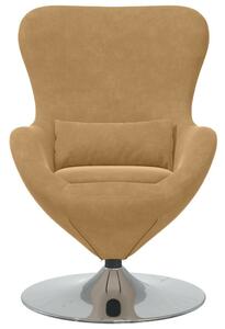 VidaXL Tojásfotel Világosbarna 63 x 73 x 90 cm Bársony