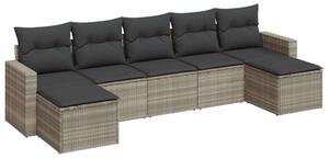 VidaXL Polyrattan Kerti Ülőgarnitúra - 7 részes - Világosszürke