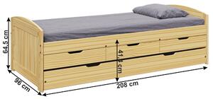 Egyszemélyes ágy 90x200 cm Marcy (barna). 1040258