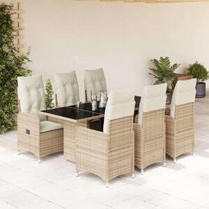 VidaXL Polyrattan Kerti Bútor - 7 részes Bisztrókészlet - Bézs