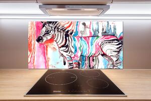 Konyhai falburkoló panel Színes zebra