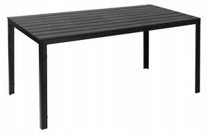 Nagy, fekete kerti asztal