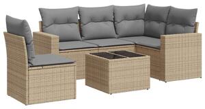 VidaXL Polyrattan Kerti Ülőgarnitúra - 6 részes - Bézs