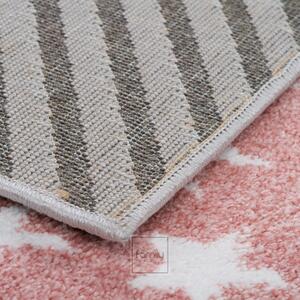 Mintás rózsaszín kerek szőnyeg a gyerekszobába Szélesség: 100 cm