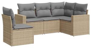 VidaXL Polyrattan Kerti Ülőgarnitúra - 5 részes - Bézs