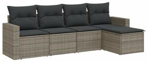 VidaXL 5 részes Kerti Ülőgarnitúra - Szürke Polyrattan
