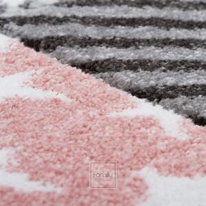 Mintás rózsaszín kerek szőnyeg a gyerekszobába Szélesség: 100 cm