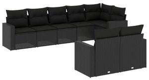 VidaXL Polyrattan Kerti Ülőgarnitúra - 8 részes - Fekete