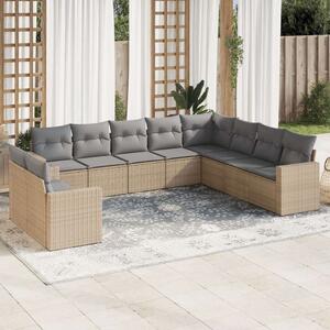 VidaXL Polyrattan Kerti Ülőgarnitúra - 10 részes - Bézs