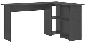 VidaXL Asztal polcokkal Musta tammi 142 x 102 x 73 cm Faanyag
